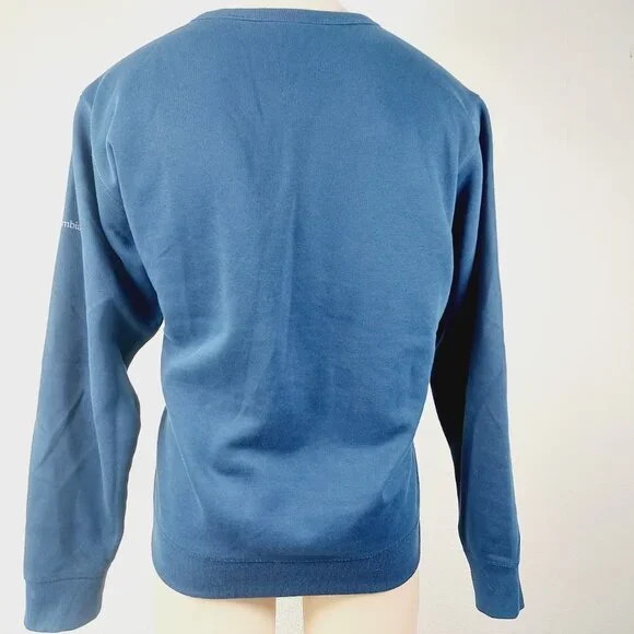 Columbia Men's Blue Logo Fleece Long Sleeve Crewneck Pullover Sweatshirt Size XL - Picture 6 of 9